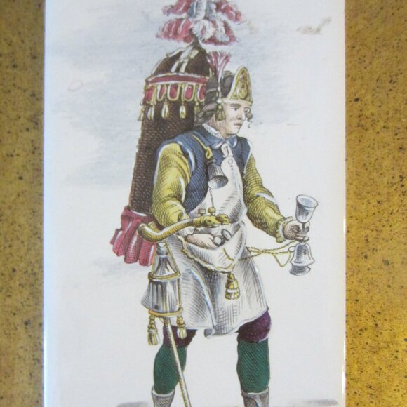 B Altman Medieval Porcelain Tiles Cries of London Framed Plaques In Pair - Picture 2 of 15